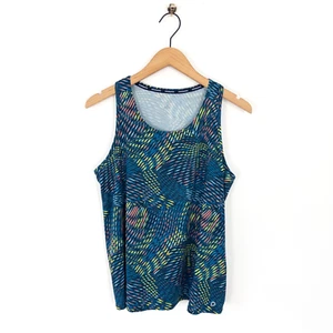 M&S Good Move Training Vest Tank Size 16 Tropical Floral Teal Blue Multi - Picture 1 of 21