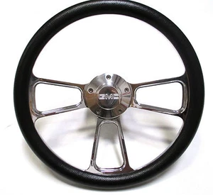 1974-1994 GMC C-Series Pick-Up Truck - Black & Billet Steering Wheel - Full Kit - Picture 1 of 24