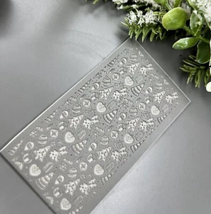 Polymer clay texture mat Christmas 1_ Rubber texture mat_ Christmas texture_ Cla - Picture 1 of 6