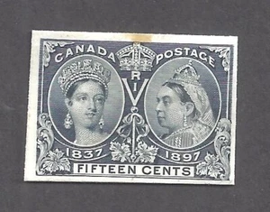 CANADA # 58P MINT NGAI 15c STEEL BLUE JUBILEE PROOF INDIA PAPER ON CARD BS31035 - Foto 1 di 1