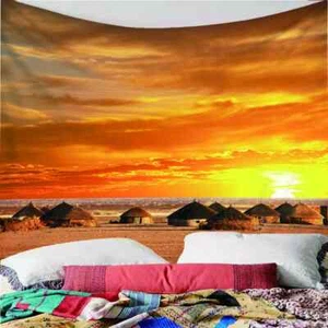 Beautiful Sunset Sea Tent 3D Wall Hang Cloth Tapestry Fabric Decorations Decor - Bild 1 von 6