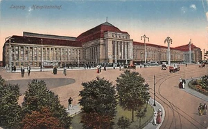 Gare Principale en Leipzig Saxe Carte Postale Ak 1914 - Picture 1 of 2