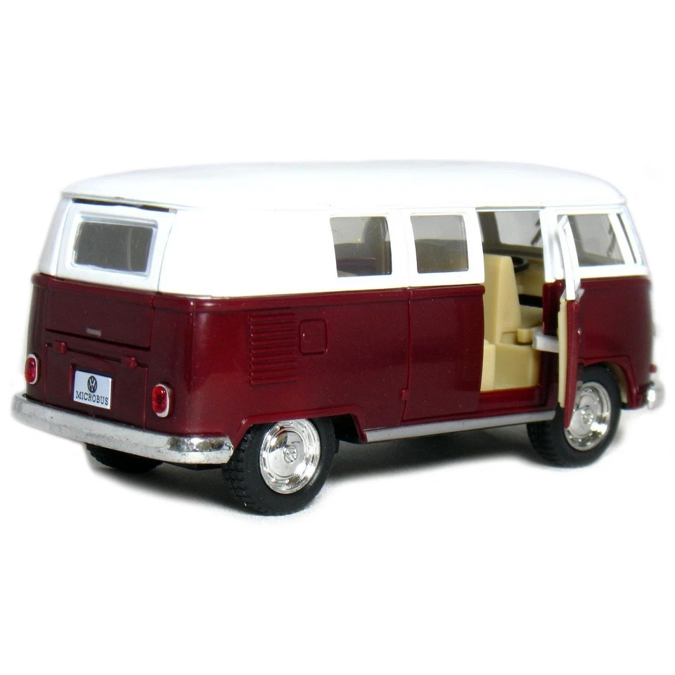 5" Kinsmart Classic 1962 Volkswagen Bus Van Diecast Model Toy 1:32 VW- Maroon - Image 1 of 1