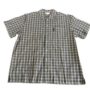 Camisa Columbia 100 % algodón gris a cuadros SS con botones, talla XL - Imagen 1 de 6