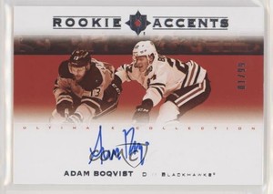 2019-20 Upper Deck Ultimate Collection Accents /99 Adam Boqvist Rookie Auto RC