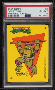 1989 Topps Teenage Mutant Ninja Turtles Stickers Donatello #3 PSA 8 0nr3