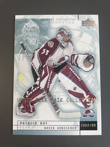 2002-03 Upper Deck Mask Collection David Aebischer Patrick Roy #21 HOF