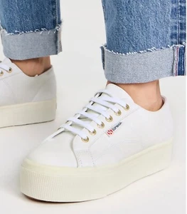 SUPERGA 2790 Tank Canvas Women’s 9 US Platform Optic White Sneakers 40 EU NWT - Picture 1 of 13