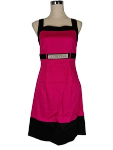 James Lakeland UK 10 £235 Pink & Black Cotton Stretch Diamant Sleeveless Dress - Picture 1 of 9