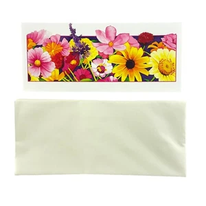 Vintage Blank Cards Colorful Floral 16 Cards + Envelopes 9"L x 4"H Pink Yellow - Picture 1 of 3