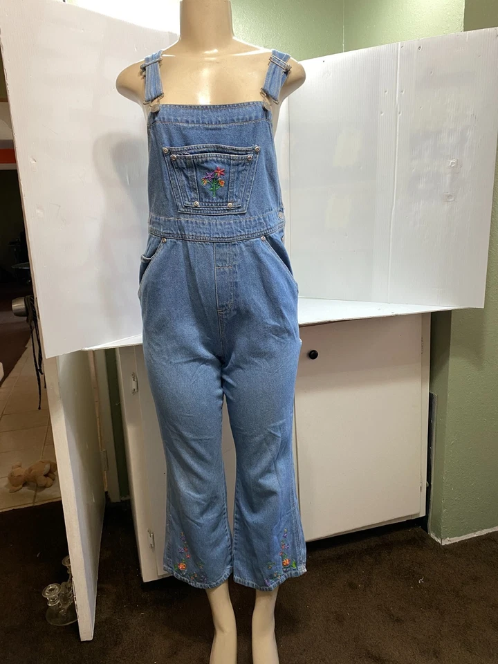 Vintage Años 90 JET - CONJUNTO Mono Carpintero Jean Denim Mujer TALLA 14/16 Foto 1 de 4