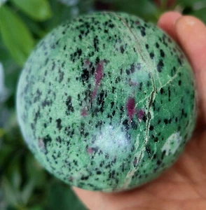 711g 1,56lb NATÜRLICHE HÜBSCHE Epidot & Rubin QUARZ KRISTALL KUGEL KUGEL HEILUNG - Bild 1 von 14