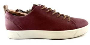 Ecco Soft 8 Red Burgundy Leather Comfort Sneakers Shoes Women’s Size 7 - Picture 1 of 10