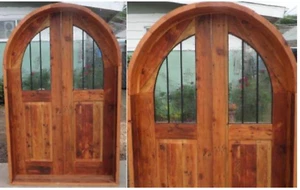 Rustic alder lumber DOUBLE door solid wood story book castle winery - Picture 1 of 12