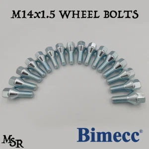 M14x1.5, R13 27mm Wheel Bolts (Bimecc) Chrome x 16 For Seat Ibiza [Mk3/4/5] - Picture 1 of 6