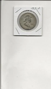 1963-P 90% Silver Franklin Head Half Dollar Coin! #1Q20-63 - Picture 1 of 2