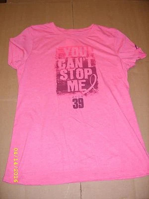 Camiseta REEBOK Avon 39 feminina caminhada câncer de mama "You Can't Stop Me" (BH4684) - Imagem 1 de 4
