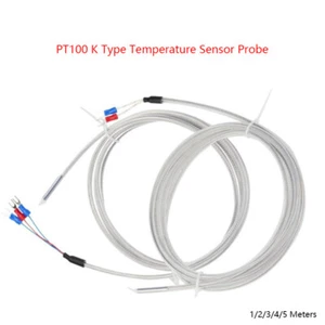 Sonda sensor de temperatura tipo PT100 K 1/2/3/4/5 metros cable termopar 4x30 mm - Imagen 1 de 8