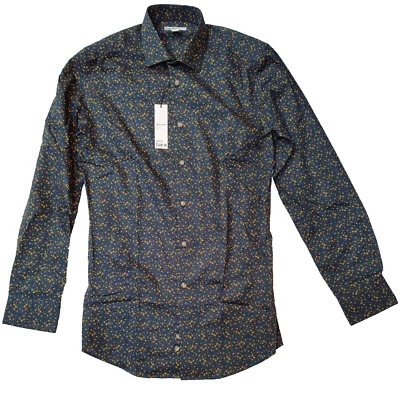 Bar III Dress Shirt Men's S 14-14.5 32/33 Multi Slim-Fit Floral  100% Cotton - Image 1 of 4