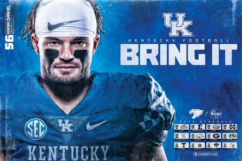 2019 KY University of Kentucky Wildcats Football Schedule/Poster Kash Daniel Cover