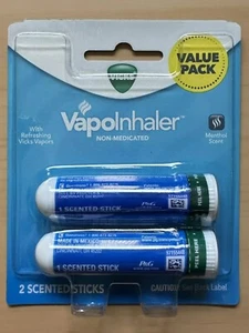 Vicks VapoInhaler Non-Medicated 2 Scented Sticks Menthol - Picture 1 of 1