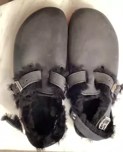 Neu Birkenstock Tokio Lammfell schwarz geöltes Leder 39 - Bild 1 von 16