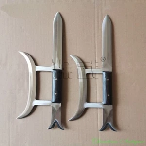 Chinese Deer Horn Knife Sword Double Ye-tomahawk Ziwu Yuanyang Tomahawk #1115 - Picture 1 of 23