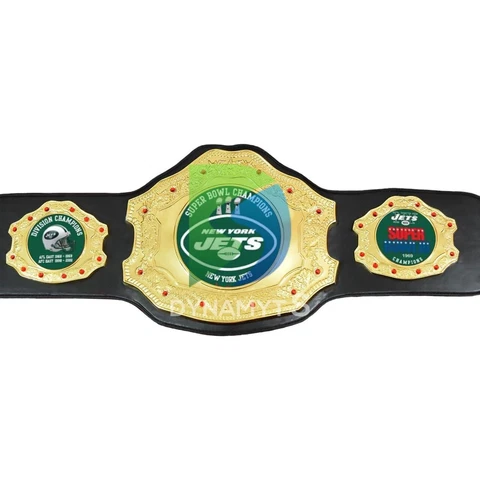 New York Jets Championship Replica Leather Belt Adult Size Cover