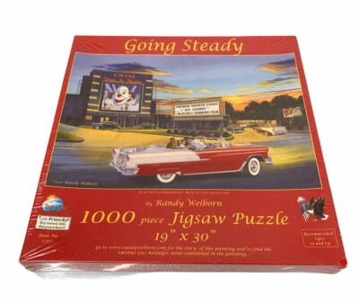 Going Steady 1000 piece Jigsaw Puzzle Drive In Suns Out Nostalgia 19”x 30” New - Image 1 of 4