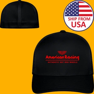 American Racing Classic Black Hat Baseball Cap Size S/M and L/XL - Picture 1 of 2