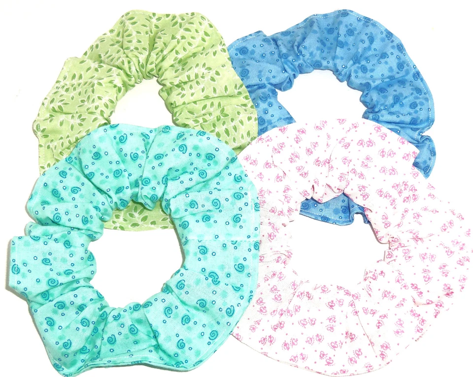 Soporte para cola de caballo Scrunchie hojas verdes azul rosa menta Scrunchies de Sherry Foto 1 de 1
