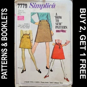 Vintage Simplicity How-To-Sew Skirt in 2 Lengths Pattern #7779 Size 12 CUT INC - Picture 1 of 7