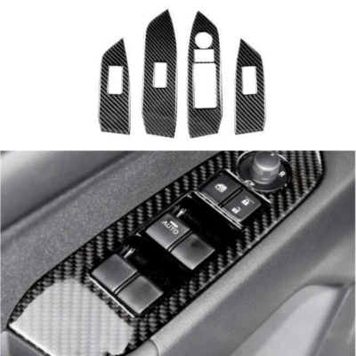For Mazda CX-5 2017-2024 Real Carbon Fiber Window Lift Lock Switch Panel Trim - Изображение 1 из 4