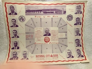 Vtg Placemat 1965-66 Evansville College Basketball Team Humes Williams McCutchan - Picture 1 of 7