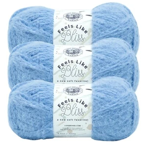 (3 Pack) Lion Brand Yarn 153-107I Feels Like Bliss Bulky Yarn, Sky - Picture 1 of 6
