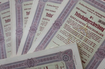 1000 Reichsmark 1939 deuda parcial - 3rd Reich Loan Bond - V45/53 Foto 1 de 4