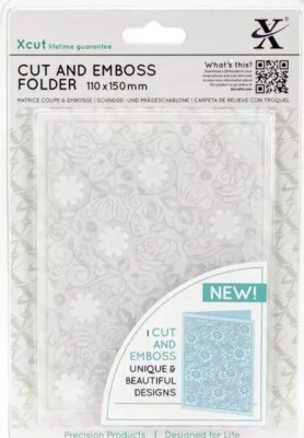 Xcut Cut & Emboss Folder 110mm X 150mm Floral Pattern By Docrafts.com Fun NEW - Image 1 of 4