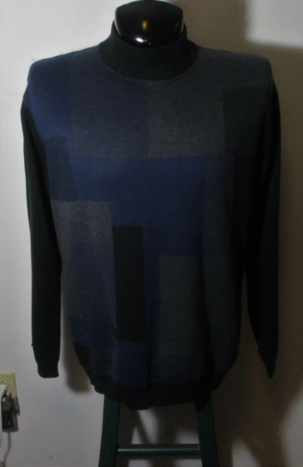 Suéter CRAZY HORSE Azul, Verde Negro Cuello Simulado Talla L Foto 1 de 4