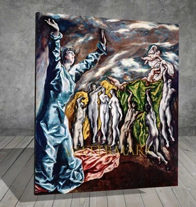 El Greco The Vision of Saint John RELIGION FRAMED CANVAS PAINTING ART NUDE 269 - Picture 1 of 10