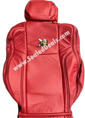 Mopar Red Leather Seat Covers for 2015-2023 Dodge Charger w/ Scat Pack Logo - Image 1 of 4