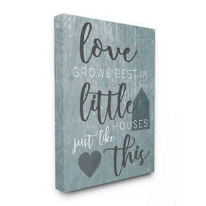 Stupell Industries Love Grows Best in Little Houses Grey Illustration Canvas ... - Picture 1 of 4
