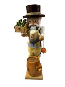 Steinbach Nutcracker BREWMASTER 17in Bavarian Beer Musical Keg Germany Tested - Picture 1 of 8