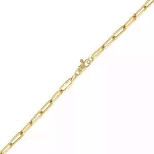 10 Karat Gelbgold Hohl Büroklammer Armband 2 mm 7-8 Zoll - Büroklammer Kette Glied Frauen - Bild 1 von 1