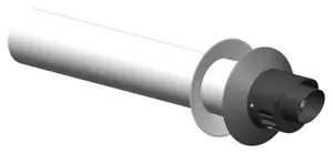 ATEC Abgas Außenwandanschluss 750 mm DN 80/125 Abgasrohr Schornstein Rohr - Bild 1 von 3