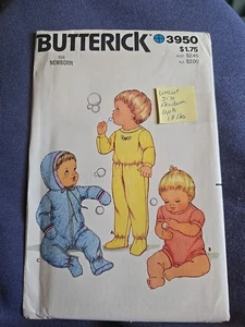 Vintage Butterick Pattern 3950 Infants’ Top Pants Romper Coverup Sz Nbn Uncut  - Picture 1 of 2