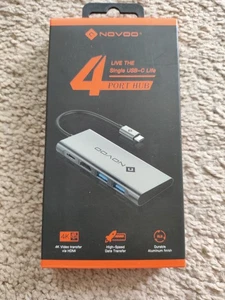 NOVOO USB C Hub/Adapter Aluminium mit 1x HDMI 4K, 2x USB 3.0, 1x USB-C Ladeport - Bild 1 von 11