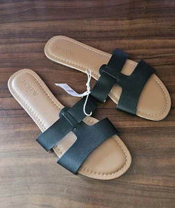NEU J Crew schwarze flache Riemchensandalen. Größe 8 - Bild 1 von 7