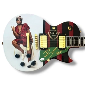 Bruno Mars Signed Guitar Custom Graphics JSA COA 24k Magic That's What I Like - Picture 1 of 3