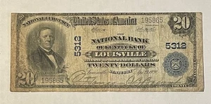 U.S. (Louisville, KY) - Series of 1902 $20.00 National Currency Banknote - Picture 1 of 2