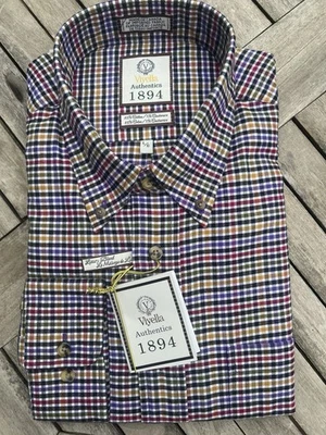 NUEVO CON ETIQUETAS Camisa Viyella 1894 Lujosa Algodón/Cachemira Grande BD TRAD LS Suave, ¡Especial! Foto 1 de 4